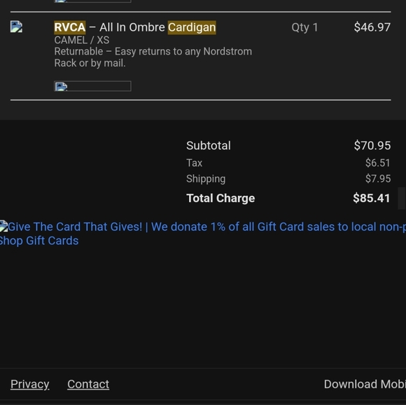 RVCA All In Ombre Cardigan - Picture 2 of 7